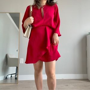 Red Dress with long sleeves